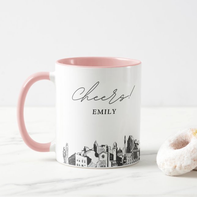 Raleigh Wedding Personalized Coffee Mug (With Donut)