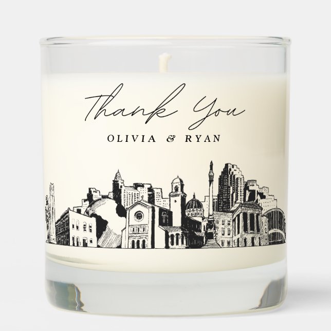 Raleigh Wedding Thank You Gift Custom Candle (Front)