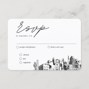 Raleigh Wedding Traditional RSVP Meal Option Enclosure Card