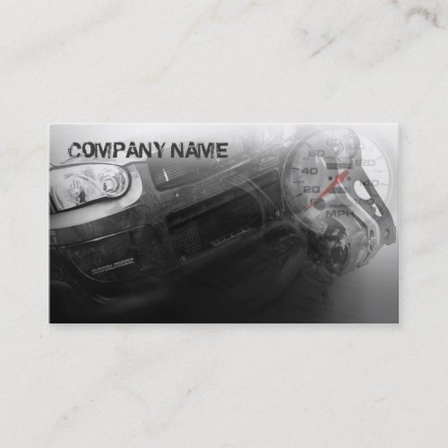 rally car face in front business card template