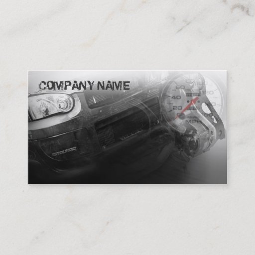 Customizable rally car face in front business card template