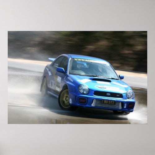 Rally drift race car poster