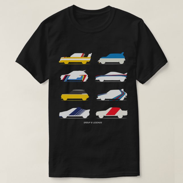 Rally Legends Group B classic rally car design T-S T-Shirt (Design Front)