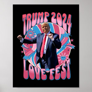 Rally Love Fest Dancing Retro Groovy Funny Lovefes Poster