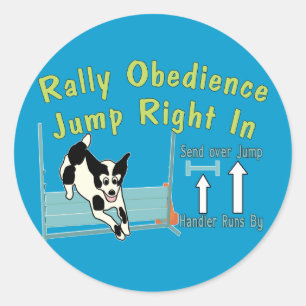 Rally Obedience Jump In Classic Round Sticker