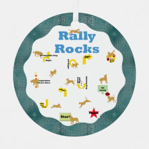 Rally Rocks Dogs Metal Ornament