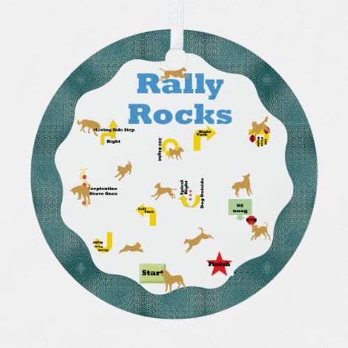 Rally Rocks Dogs Metal Ornament