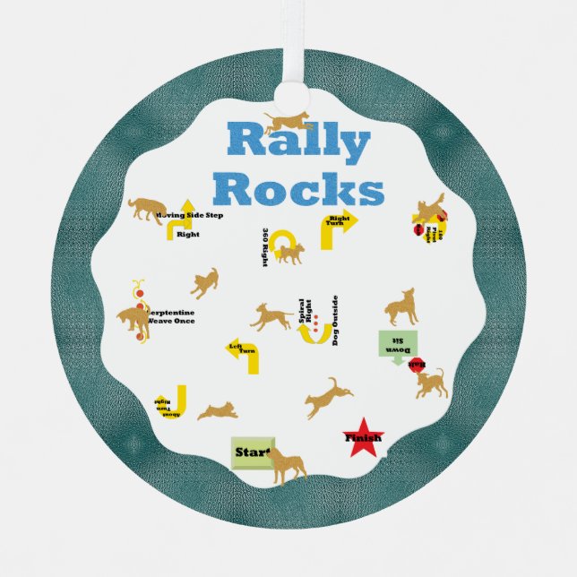 Rally Rocks Dogs Metal Ornament (Front)