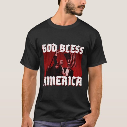 Rally Shooting God Bless America In 2024  T_Shirt