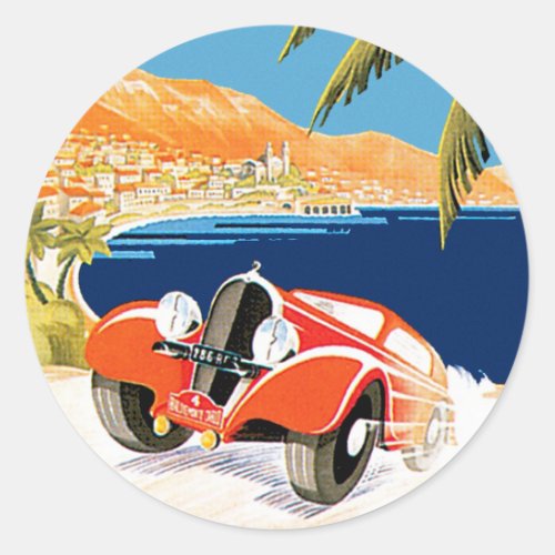 Rallye Automobile de Monte Carlo Classic Round Sticker