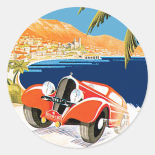 Rallye Automobile de Monte Carlo Classic Round Sticker