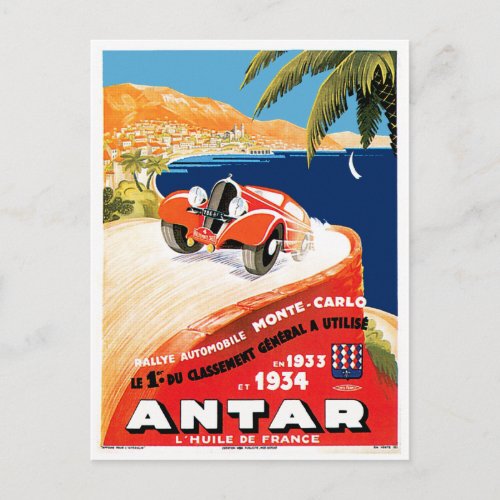 Rallye Automobile Monte Carlo Postcard