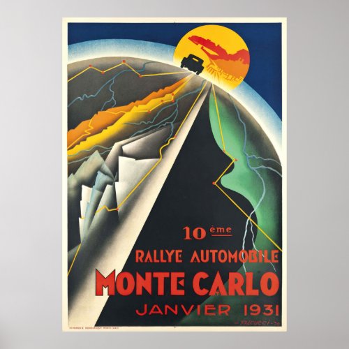 Rallye Automobile Monte Carlo Poster