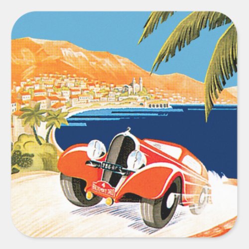 Rallye Automobile Monte Carlo Square Sticker