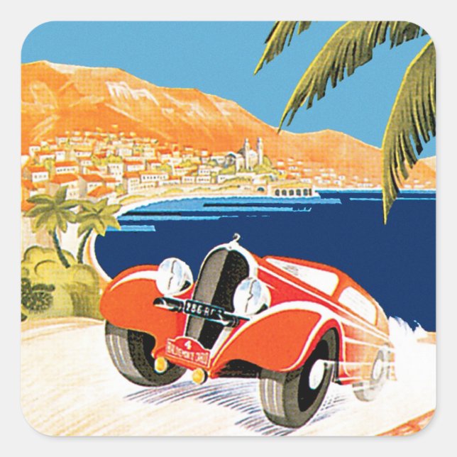Rallye Automobile Monte Carlo Square Sticker (Front)