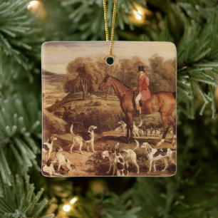 Ralph Lambton and his Hounds by James Ward Ceramic Ornament