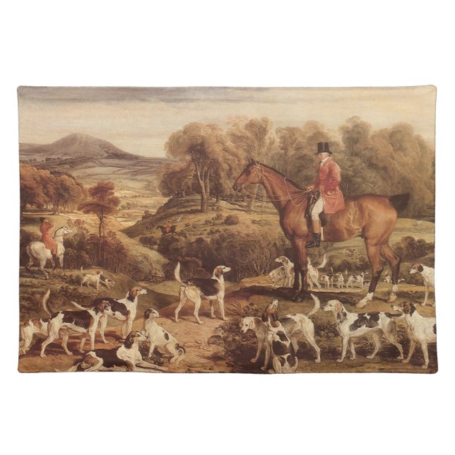 Ralph Lambton and his Hounds by James Ward Cloth Placemat (Front)