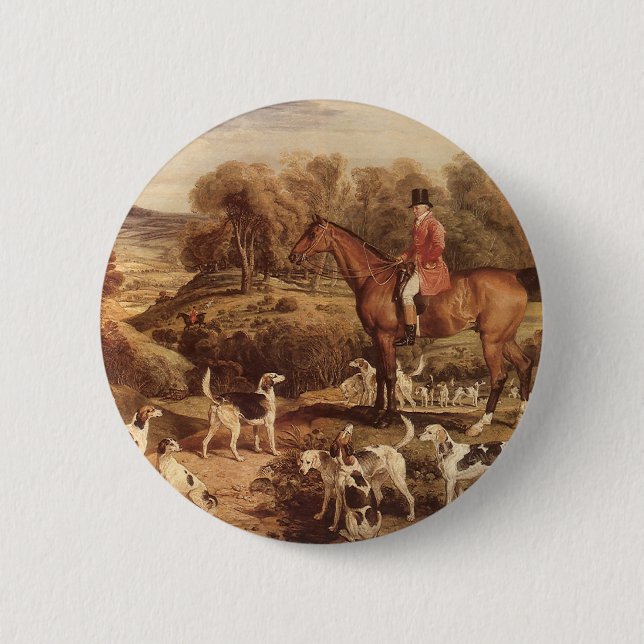 Ralph Lambton and his Hounds by James Ward Pinback Button (Front)