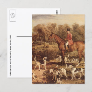 Ralph Lambton and his Hounds by James Ward Postcard