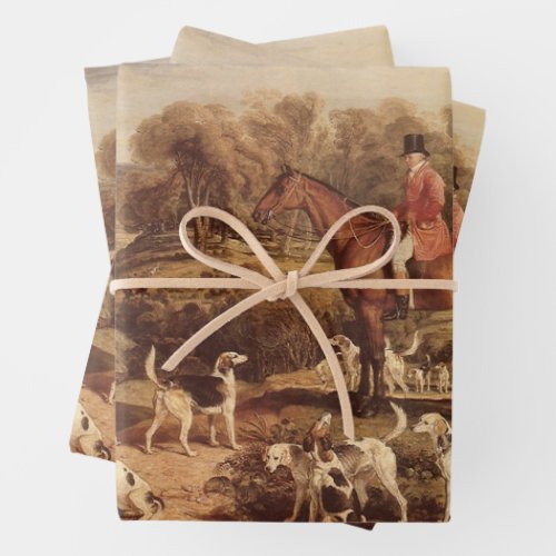 Ralph Lambton and his Hounds by James Ward Wrapping Paper Sheets