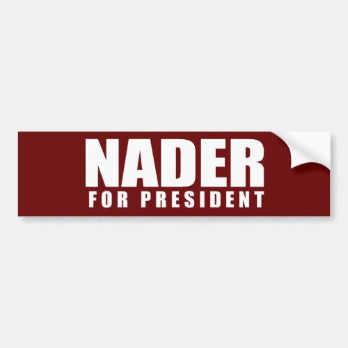 RALPH NADER Election Gear Bumper Sticker