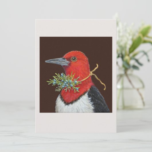 Ralph the red-headed woodpecker flat card (Standing Front)