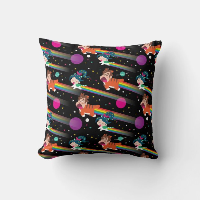 Ralph & Vanellope | Happy Caturday! Throw Pillow (Front)