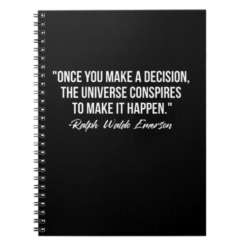 Ralph Waldo Emerson Decision Manifesting Quote Notebook