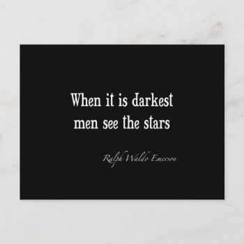 Ralph Waldo Emerson Inspirational Quote Darkest Postcard by Coolvintagequotes at Zazzle