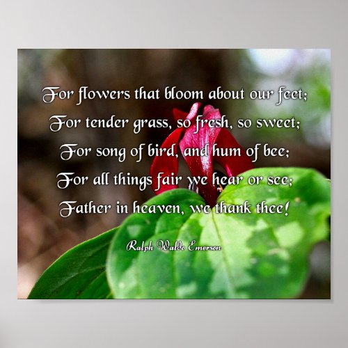 Ralph Waldo Emerson Poem For Flowers Poster