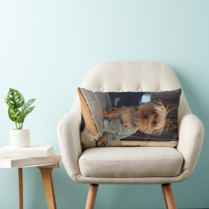 Ralphie the Teacup Yorkie One of Those Days Lumbar Pillow