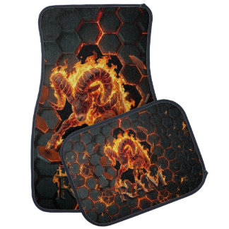 Ram, auto, flame, sport, trend car floor mat