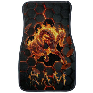 Ram, auto, flame, sport, trend car floor mat
