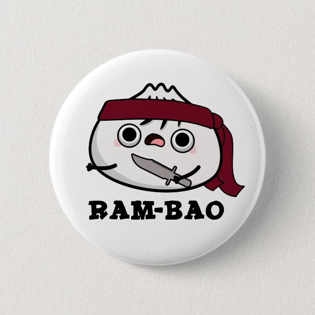 Ram-bao Funny Soldier Dimsun Pun Button (Front)
