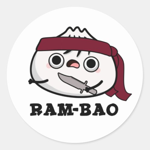 Ram_bao Funny Soldier Dimsun Pun Classic Round Sticker