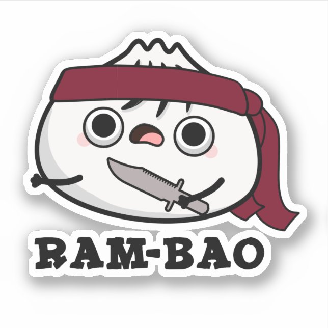 Ram-bao Funny Soldier Dimsun Pun Sticker (Front)