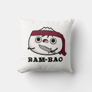Ram-bao Funny Soldier Dimsun Pun Throw Pillow