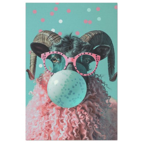  Ram Blowing Bubble Gum Decoupage Tissue Paper