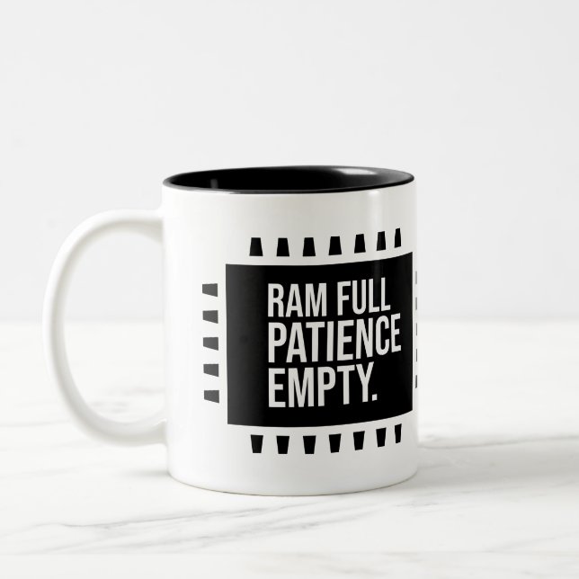 Ram full patiencie empty Two-Tone coffee mug (Left)