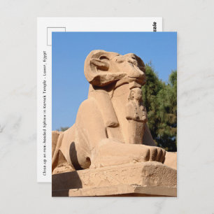 Ram-headed Sphinx in Karnak Temple - Egypt Postcard