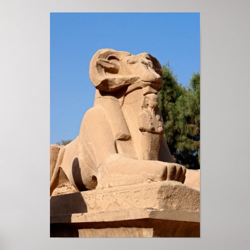 Ram_headed Sphinx in Karnak Temple _ Egypt Poster