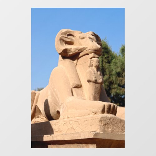 Ram_headed Sphinx in Karnak Temple _ Egypt Window Cling