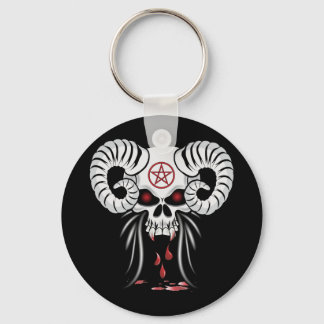 Ram Horned Skull Keychain