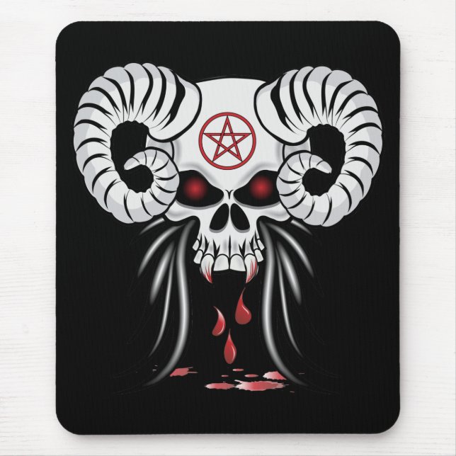Ram Horned Skull Mouse Pad (Front)