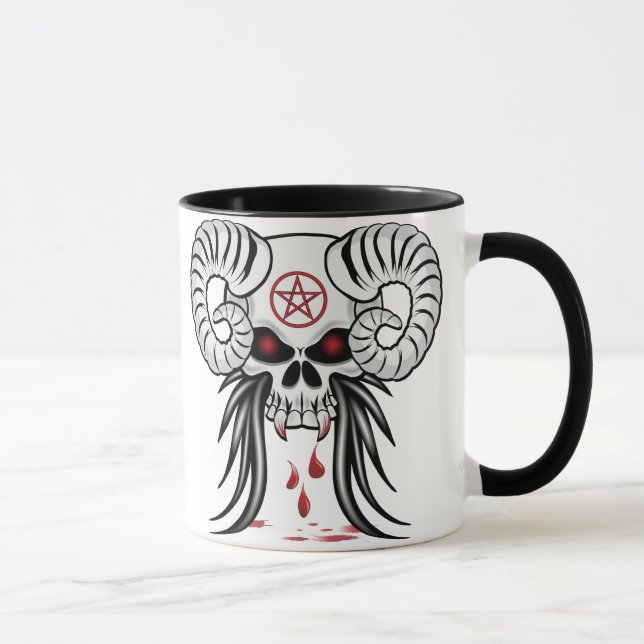 Ram Horned Skull Mug (Right)