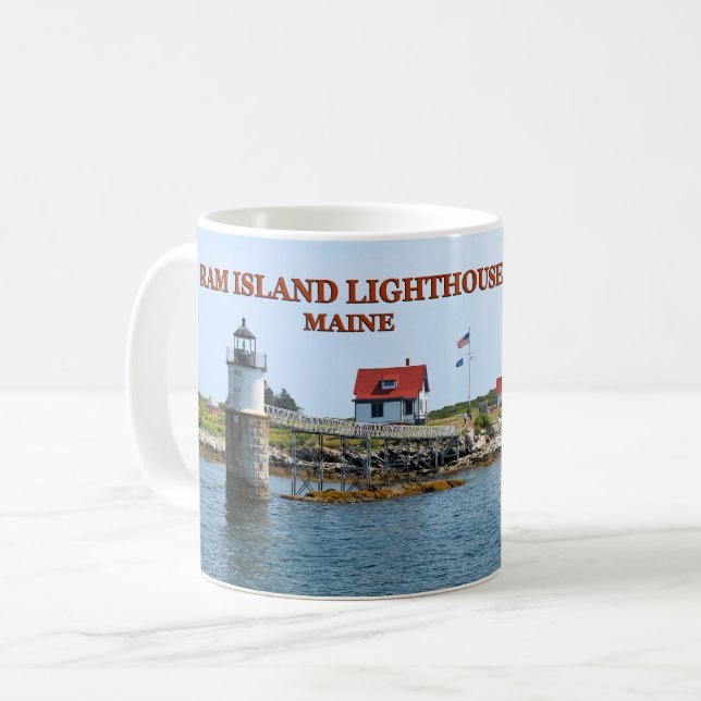 Ram Island Lighthouse, Boothbay Harbor Maine Mug (Front Left)