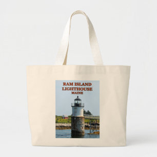 Ram Island Lighthouse, Maine Jumbo Tote Bag