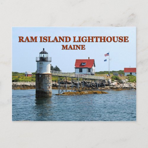 Ram Island Lighthouse Maine Postcard