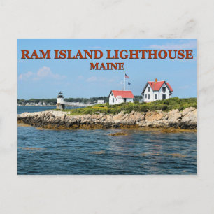Ram Island Lighthouse, Maine Postcard