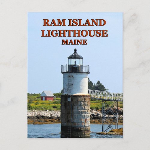 Ram Island Lighthouse Maine Postcard